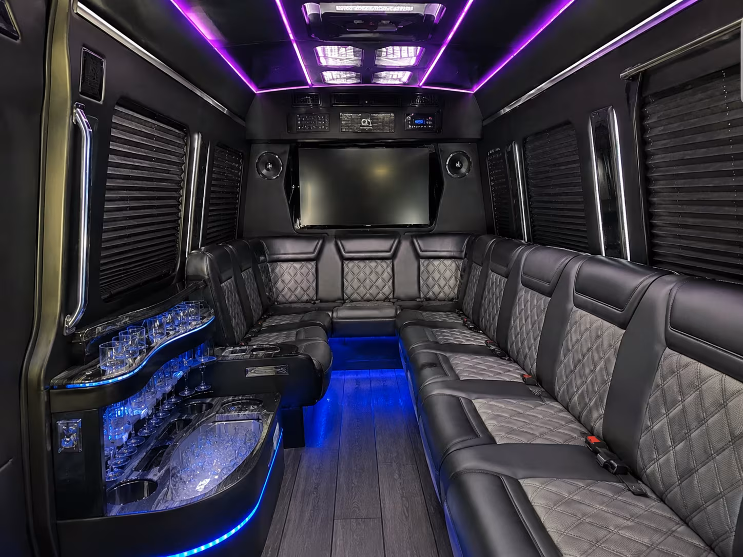 Detroit Corporate Transportation party bus interior