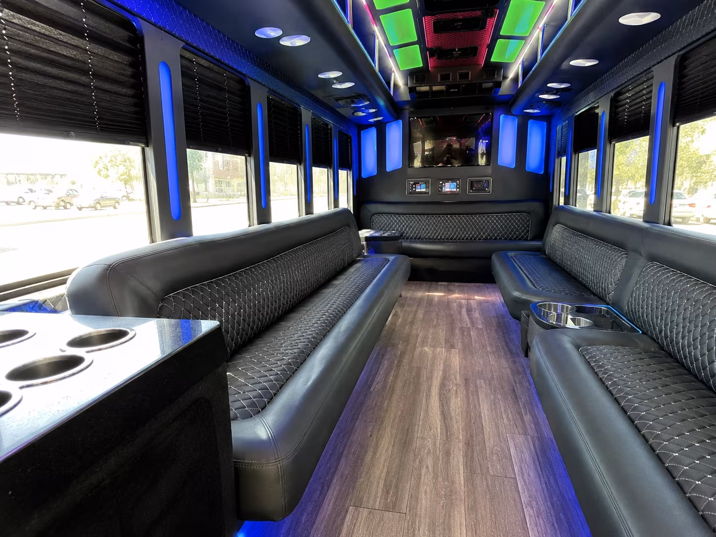 Detroit Sporting Event Transportation party bus exterior