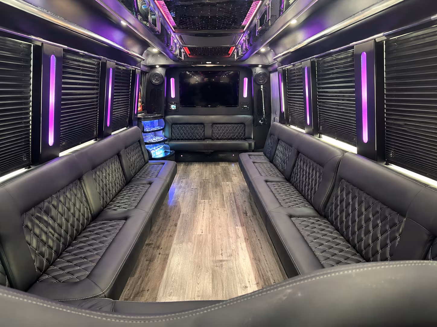 Detroit Sporting Event Transportation party bus exterior