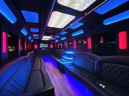 Macomb 35 Passenger Party Bus Interior