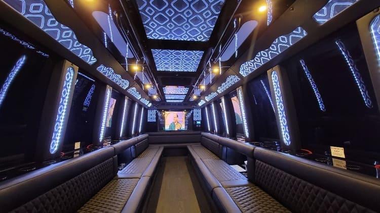 Wyoming 40 Passenger Limo Bus Interior